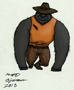 gorilla cowboy drawing